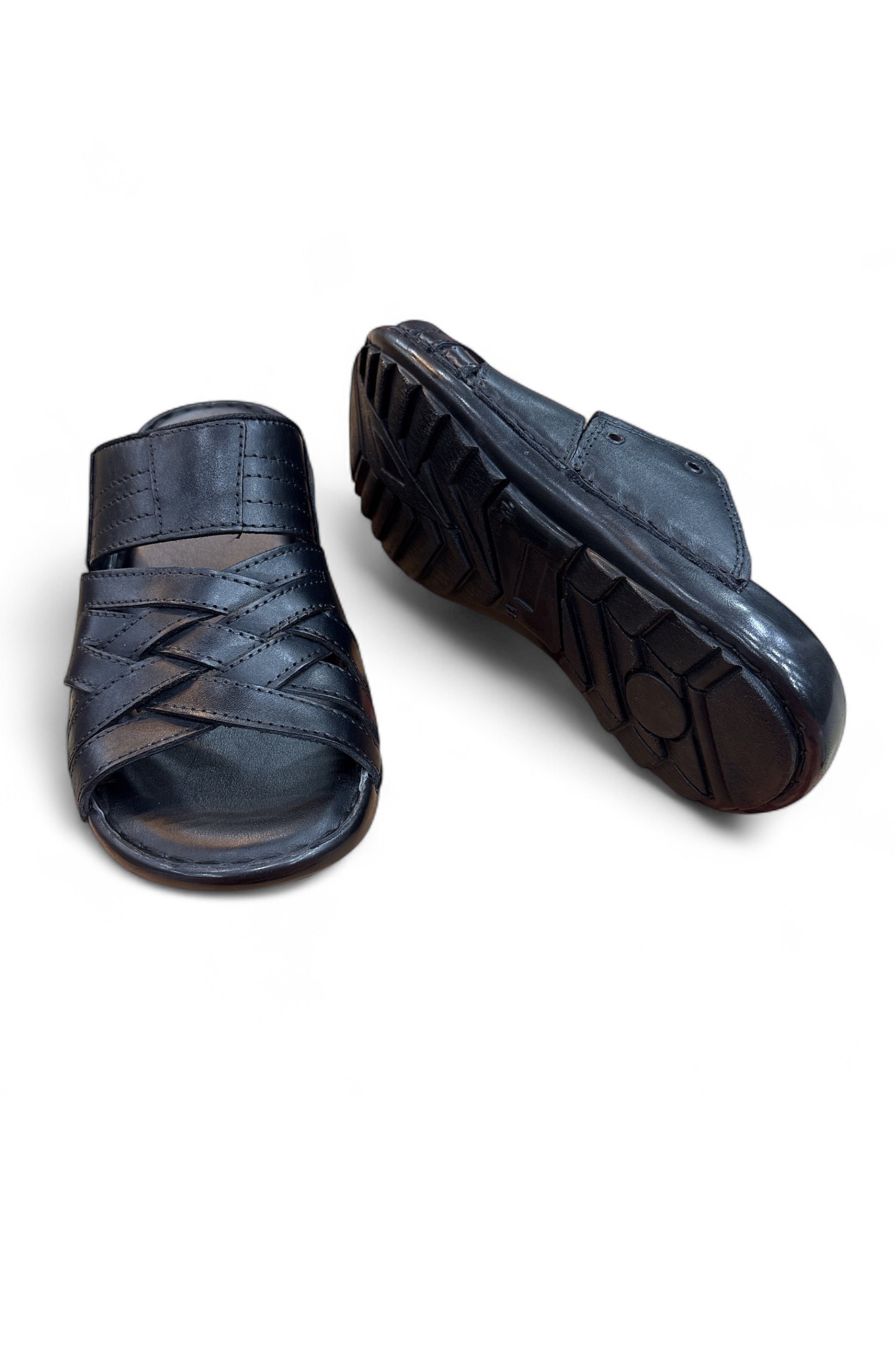 Noir Weave Comfort Slip Leather-Ons Softi Po Sole black 2227