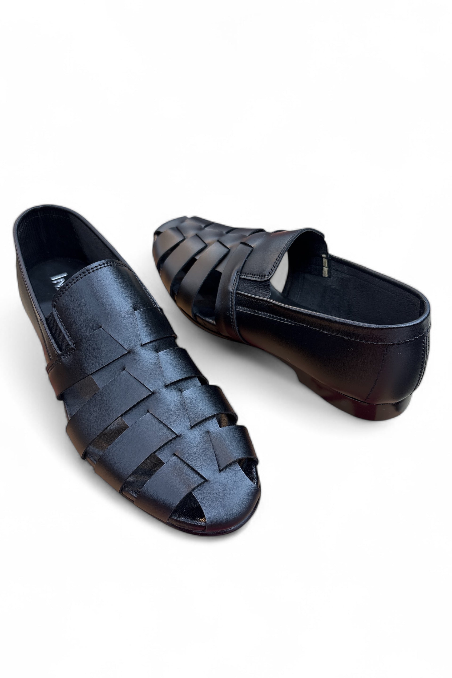 Zarif Weave” Closed-Toe men's Sandal black 3205