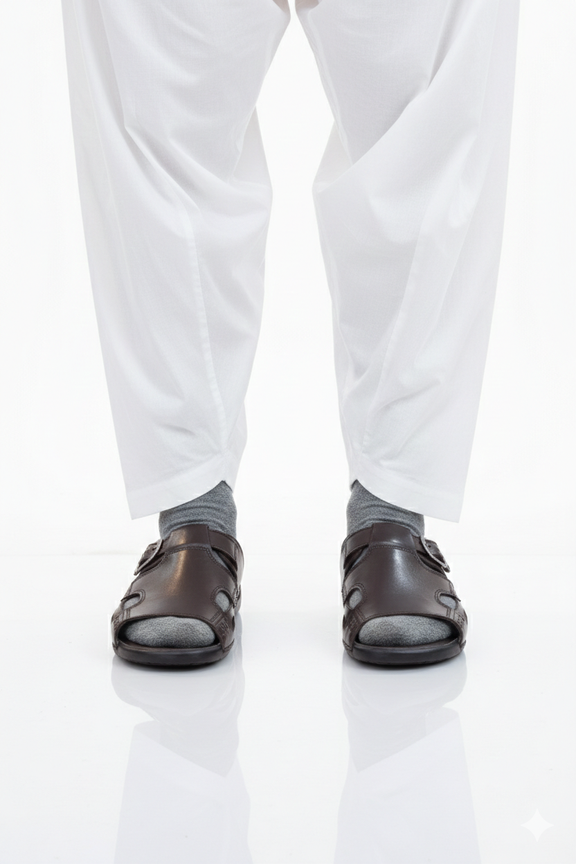 Rustwood Buckled Vent Sandal leather Brown 2226