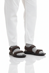 Triple-Strap Comfort Men Sandal Brown 2264