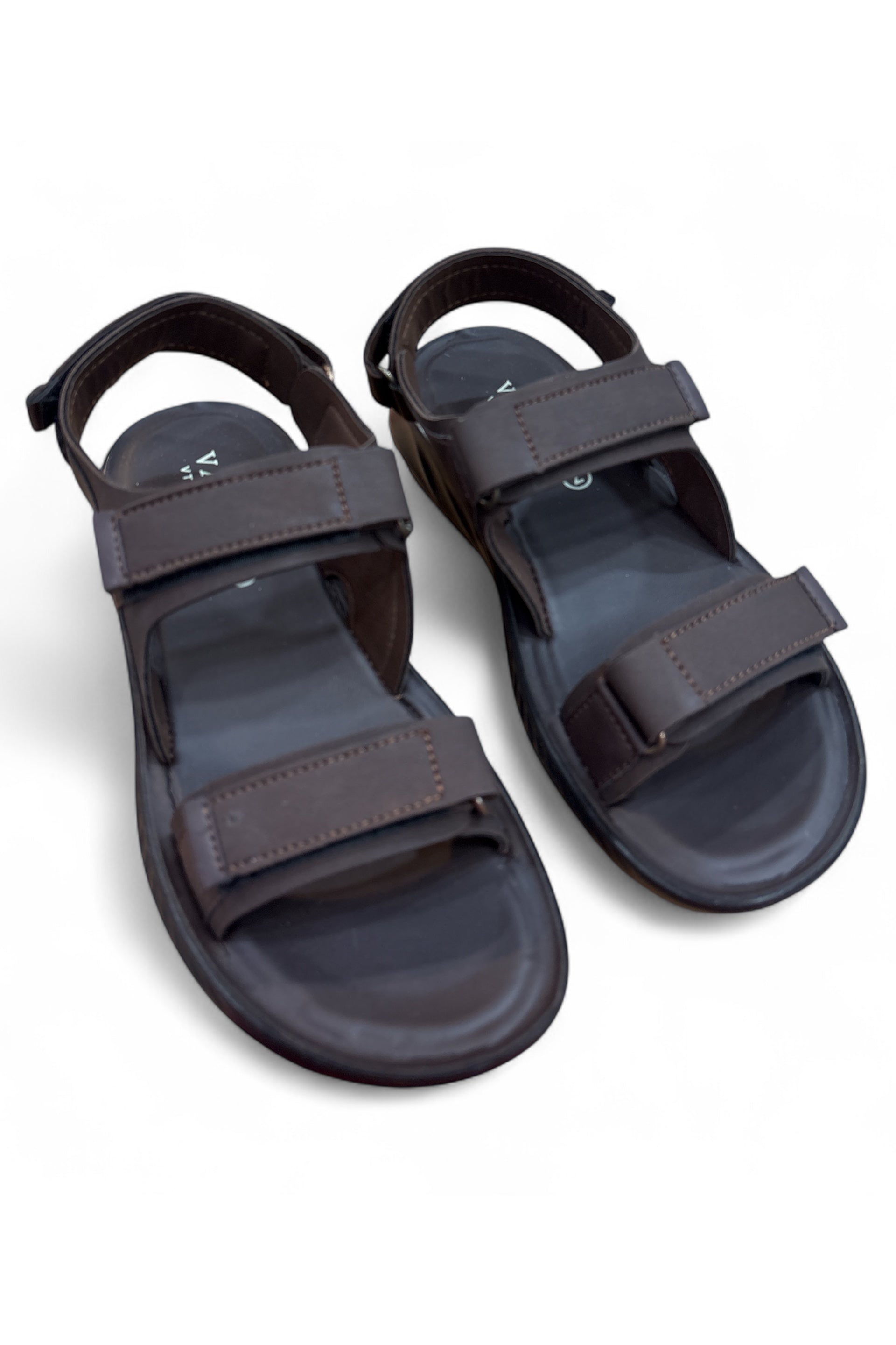 Triple-Strap Comfort Men Sandal Brown