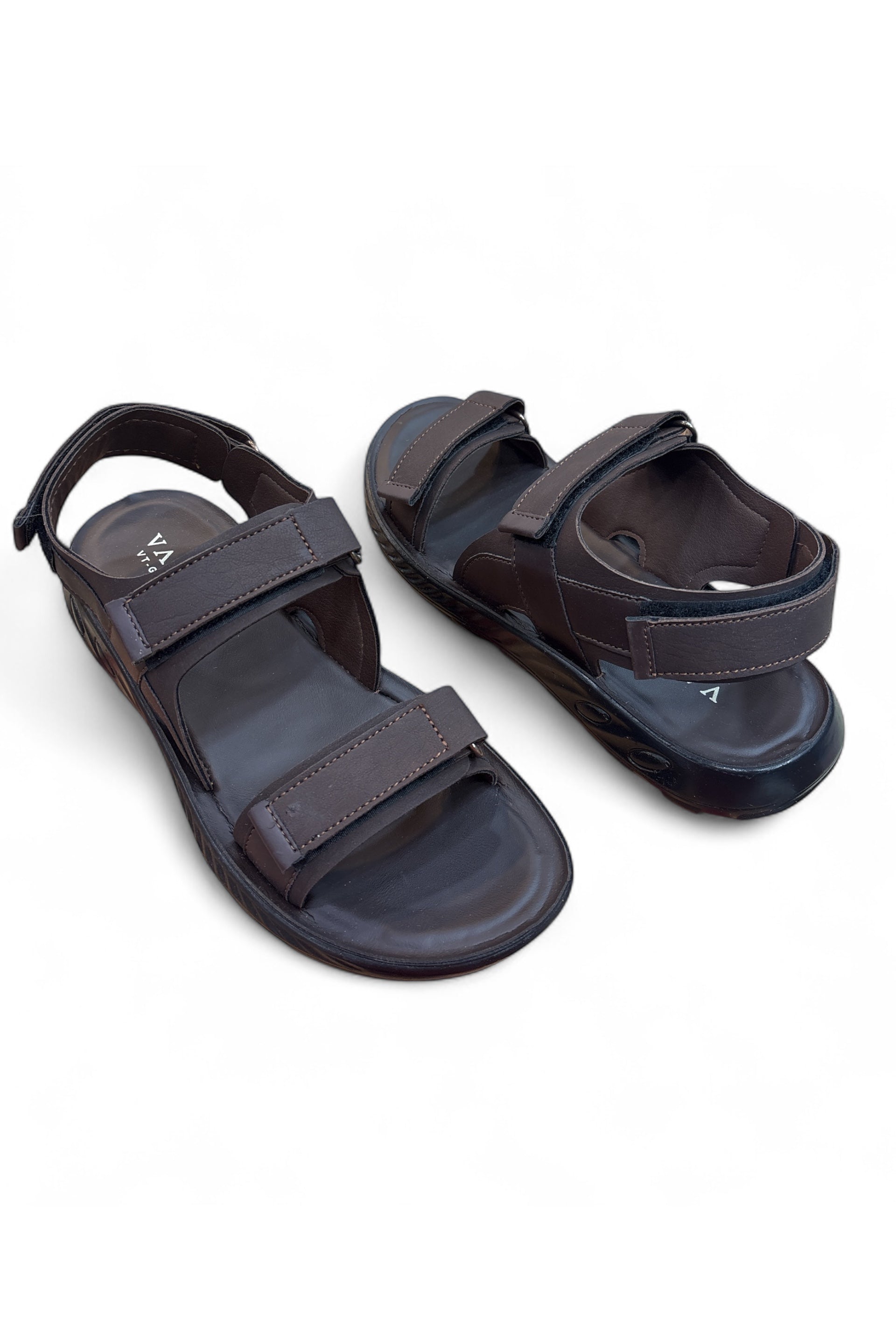 Triple-Strap Comfort Men Sandal Brown