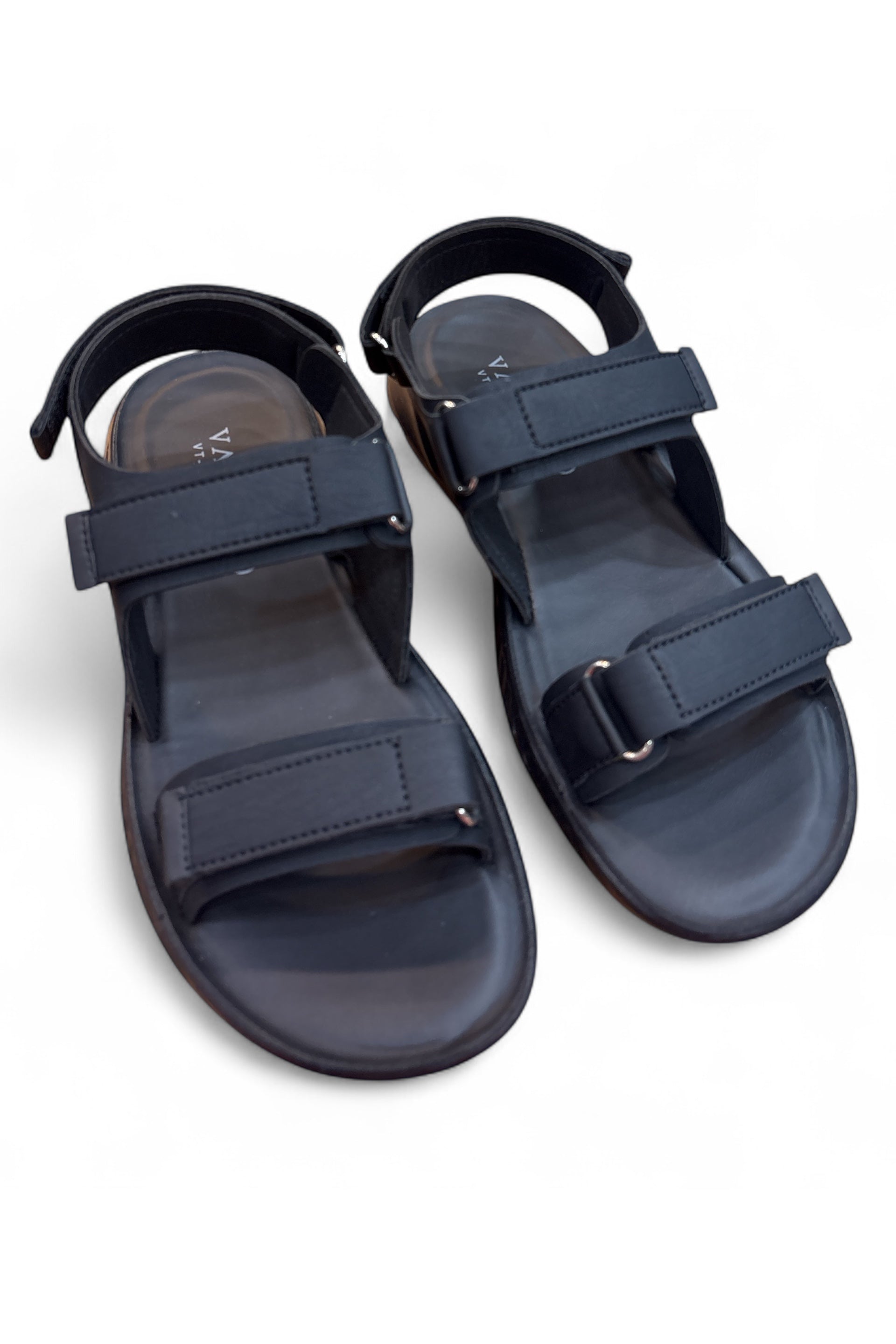 VIA Triple-Strap Urban Sandal Black
