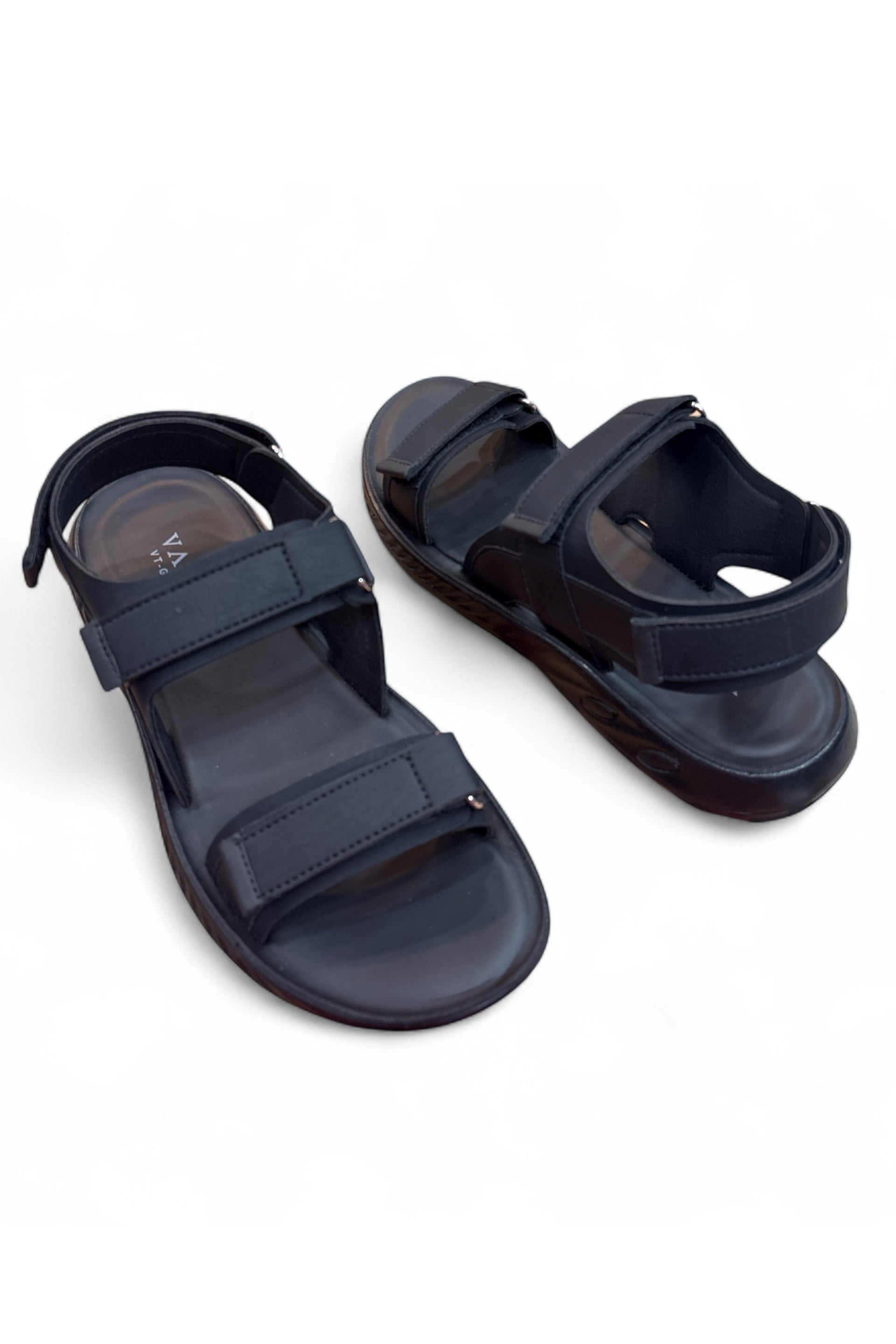 VIA Triple-Strap Urban Sandal Black