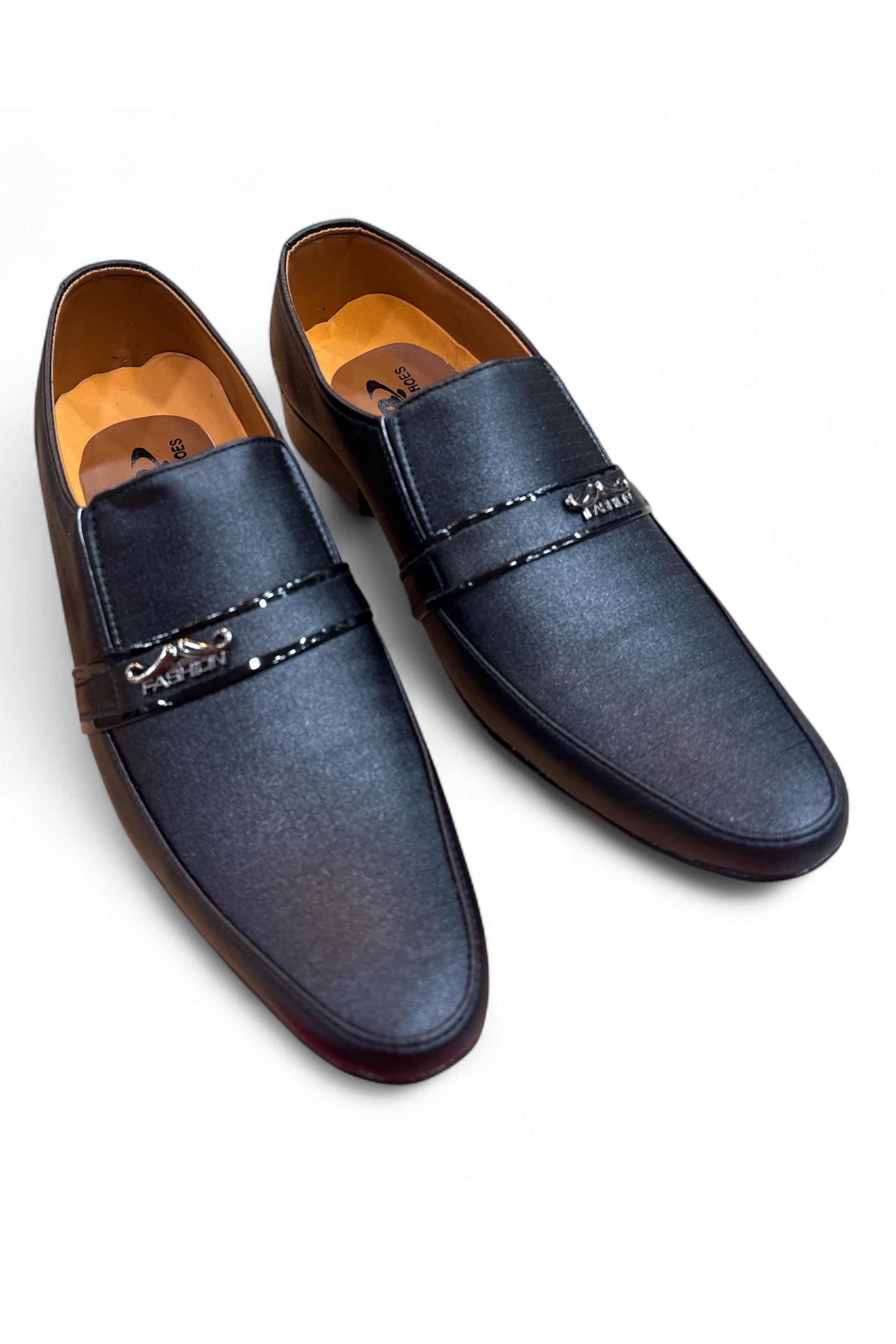 Black Calfskin Buckle Loafers