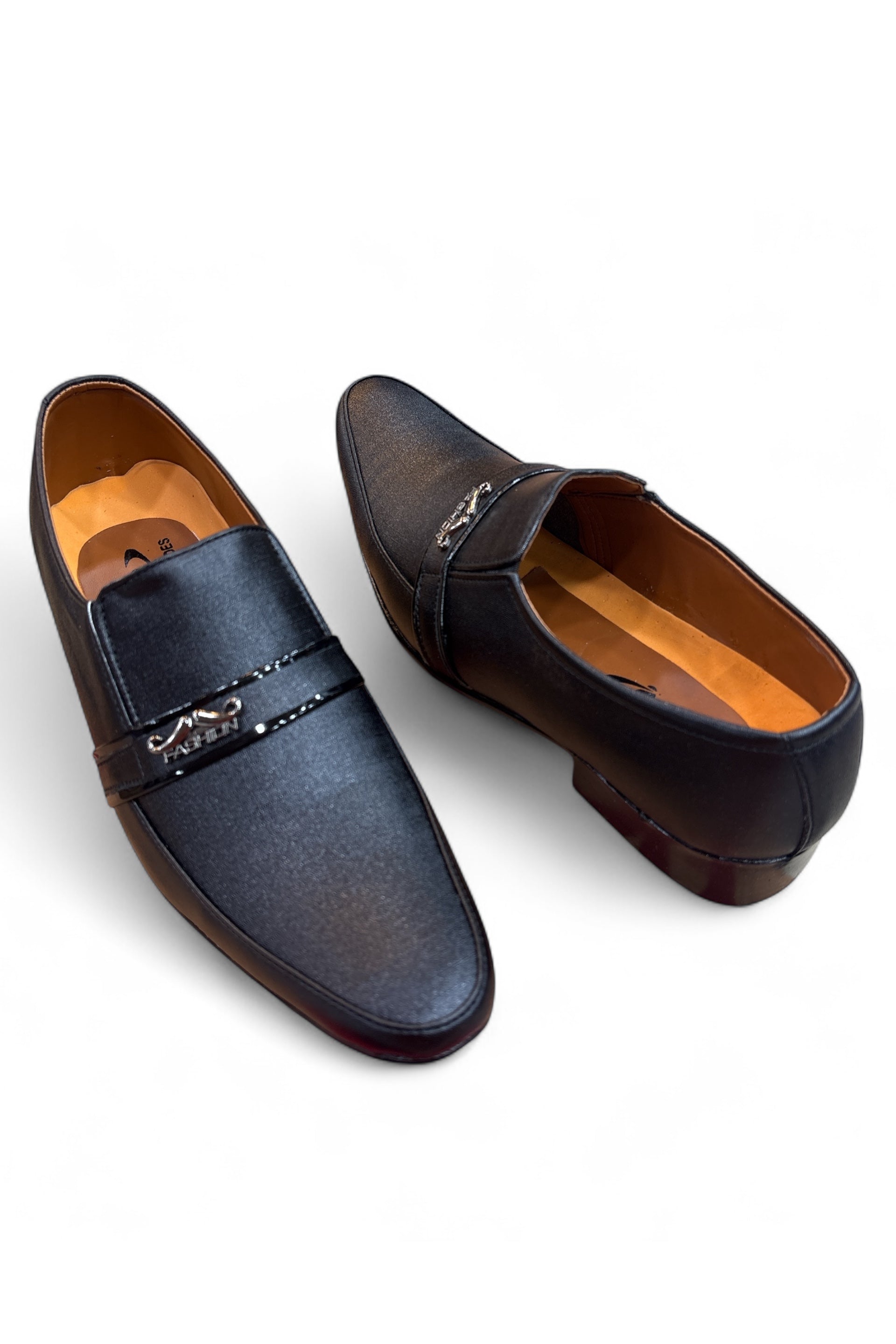 Black Calfskin Buckle Loafers